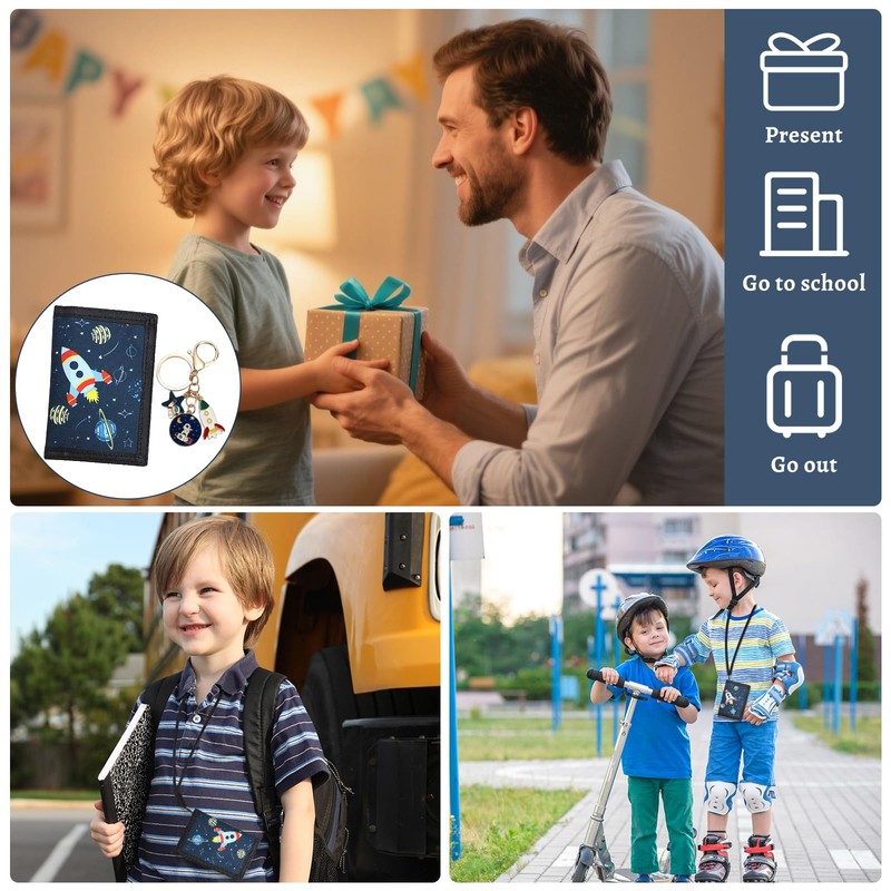 YNOYMO Children's Wallet Boys Mini Wallet Neck Pouch Boys Trifold