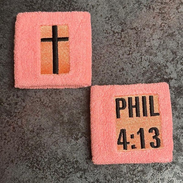 Christian Sweatband 2 Pack - Color: Light Pink