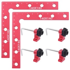 Mardatt 2Pcs 90 Degree Positioning Squares, 5.5" x 5.5" Aluminum Alloy Corner Clamps Right Angle Clamps L-Type Carpenter Corner Clamp for Woodworking Picture Frame Cabinets Drawers