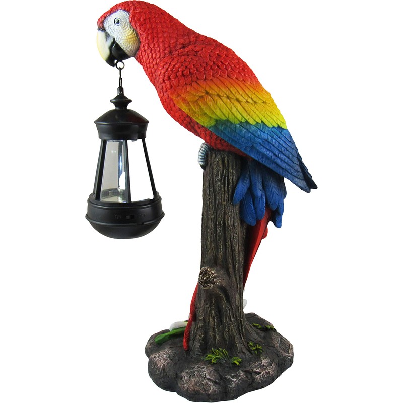DWK 13.9" Tropical Glow Beautiful Parrot Colorful Island Macaw Solar