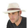 Dannii Matthews Stylish Men's Cotton Fedora with Brown Faux Leather