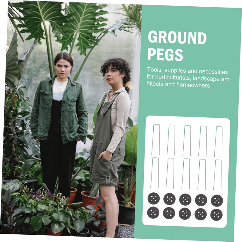 Levemolo 25 Sets U Shaped Ground Stakes with Gaskets for