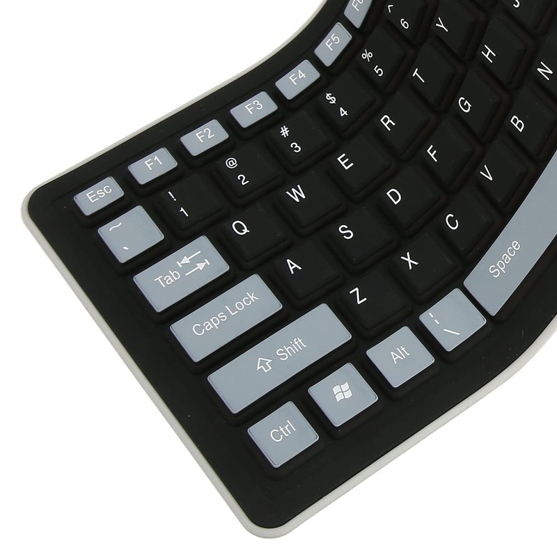 Serounder Silicone Keyboard, Foldable Silicone Keyboard Soft Rollup Keyboard for