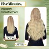 RUNATURE Blonde Clip-in Hair Extensions Human Hair Balayage Ash Blonde