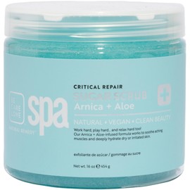 BCL Spa Critical Repair Arnica + Aloe Sugar Scrub for Deep Hydration & Exfoliation with Certified Organic Ingredients for Professional and Home Use Made in USA (16 oz, Arnica + Aloe)