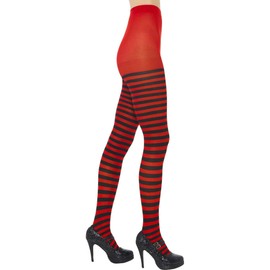Smiffys Red and Black Striped Tights