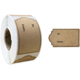 Geschenkanhänger, 300 Stück/Rolle, Naturbraun, 2,5 x 5,1 cm, Geschenketiketten, Namensschild, Aufkleber für Hochzeiten, Geschenke, Geschenkverpackungen, Karten, Allzweck-Etiketten