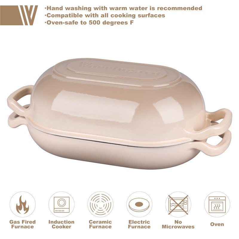VORRINGARD Enameled Cast Iron Sourdough Bread Oven, Dutch Oven, Loaf