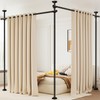 Bonpally Room Divider Curtain Rod, No Drilling Tension Rod for