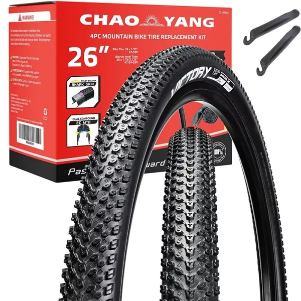 Chao YANG Mountain Bike Tire Replacement Kit 26’’×1.95Dual Compound 2C-MTB