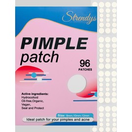 Patchs à boutons (lot de 96 patchs) de 3 dimensions (8mm, 10mm, 12mm), patchs d'acné hydrocolloïdes pour le visage – timbres absorbants, transparents et autocollants – patchs anti-imperfections pour traiter l'acné – Couvertures absorbantes - Pimple patch