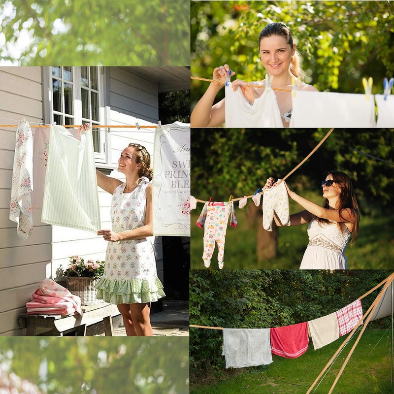 Camping Retractable Clothesline, Adjustable 32ft/10M Camping Clothesline, Portable Travel Clothesline