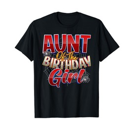 Spider Web Birthday Party Costume Aunt of the Birthday Girl T-Shirt