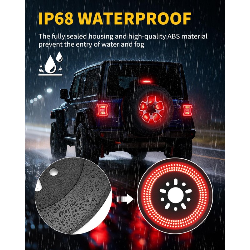 CAFOPAR Spare Tire Brake Reverse Light for 2018-2026 Jeep Wrangler