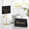 10 Pack Black Reserved Table Signs for Wedding - Gold
