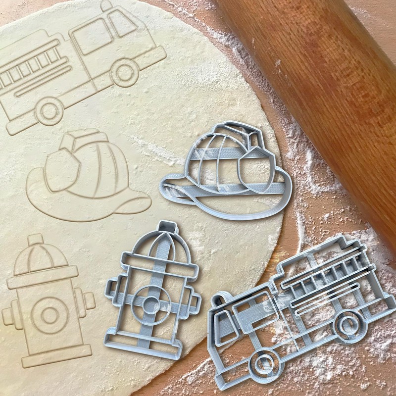 Moose Goods Firefighter Cookie Cutters for Baking - Set of