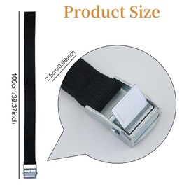 2 PCS Cam Buckle Lashing Straps With 1 Drawstring Bag Kit, Adjustable Bike Rack Straps, Fastening Straps, Straps With Buckles for Luggage Motorcycle Bicycles Packing 2 * 100cm, 2 * 150cm (Black)