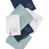 Vertbaudet Pack of 6 Baby Wash Cloths Pack Grey Blue