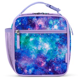 Choco Mocha Girls Lunch Box for School, Galaxy Lunch Bag for Kids, Purple Green