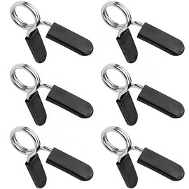 Tiardey 6 Pack Spring Collar Clips 30 mm Dumbbell Barbell Clamps Exercise Collars Barbell Clip Clamps for Olympic Weight Bar Dumbbells Gym Fitness Training
