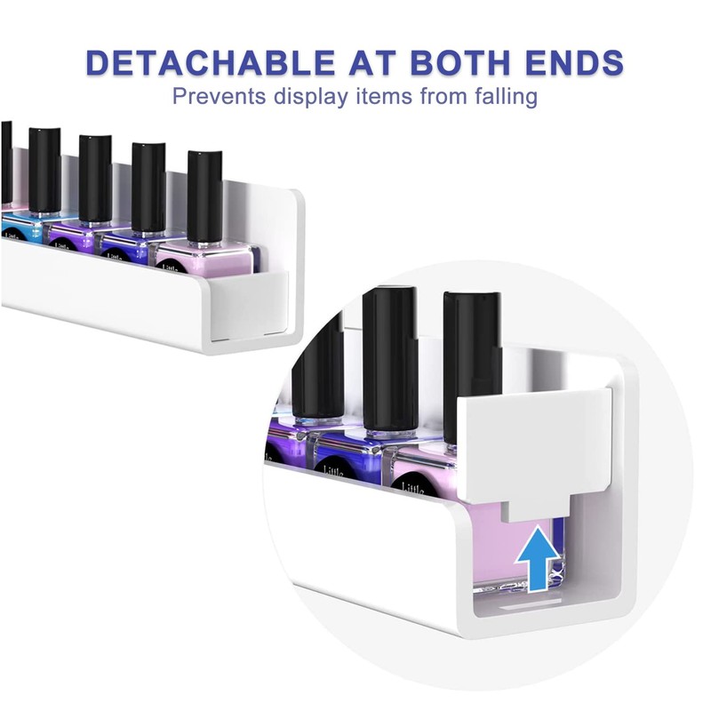 FEMELI Nail Polish Wall Rack: 6 Shelves 15 Inch White