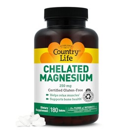 COUNTRY LIFE Chelated Magnesium Tablet, 180 Tablets                                                                                                   