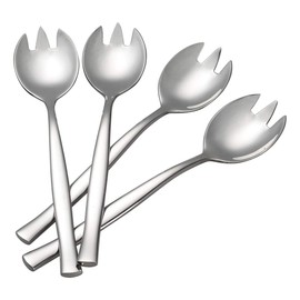 Qskely 4-Pack Sporks, 7.9 Inch Stainless Steel Sporks, Metal Spork Set for Pasta, Soup, Dessert