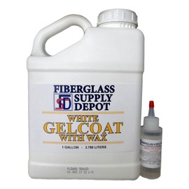 Fiberglass Supply Depot Inc. White Gelcoat with Wax Interior or Exterior - Gallon with 60cc Hardener (MEKP)