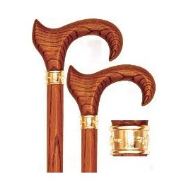 Royal RC Canes Genuine Oak Walking Cane with Ergonomic Derby Handle & Brass Collar – 38" Durable Oak Wood Cane for Men & Women – Stylish, Supportive, and Reliable Walking Stick for Daily Use