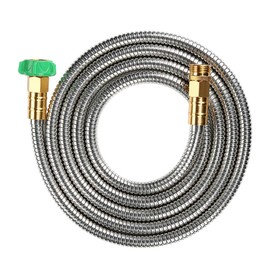 Beaulife 304 Stainless Steel Metal Garden Hose Connector 10 Feet Short Garden Water Hose Extension Extender, Drinking Water Hose Lead and BPA Free