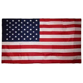 AWS 3x5 Ft American Flag with Sleeve Pole Pocket - USA Polyester (Imported)