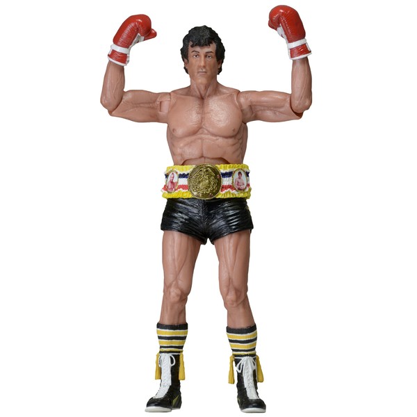 NECA 40th Anniversary One Sheet Version Series 1 Rocky Action Figure with Belt (7" Scale), Black