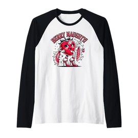 Berry Naughty! Funny Strawberry Raglan Baseball Tee