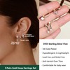 3 Pairs Gold Hoop Earrings Set for Women 14K Gold