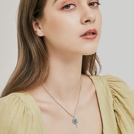 Pentagram Necklace Sterling Silver Snake Pendant Key Pentacle Necklace Pentagram Jewelry Gifts for Women