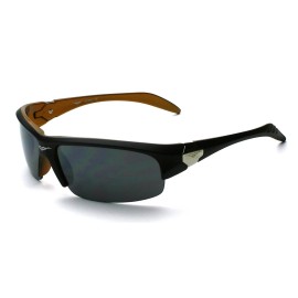 Element 8 New Semi-Rimless Mens Anti Glare Fishing Golf Cycling Driving Sport Sunglasses - Black - Gold Inside