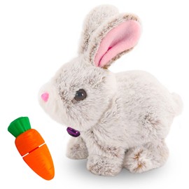 Bouncing Rabbit, Bouncing Rabbit Toy, Talking Rabbit, Rabbit Cuddly Toy, Small, Makes Sounds and Whose Ears and Nose Move, Plush Rabbit for Easter Christmas Day Gifts