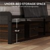 LIKIMIO Full Bed Frame with Headboard, Dark Wood Camas Full