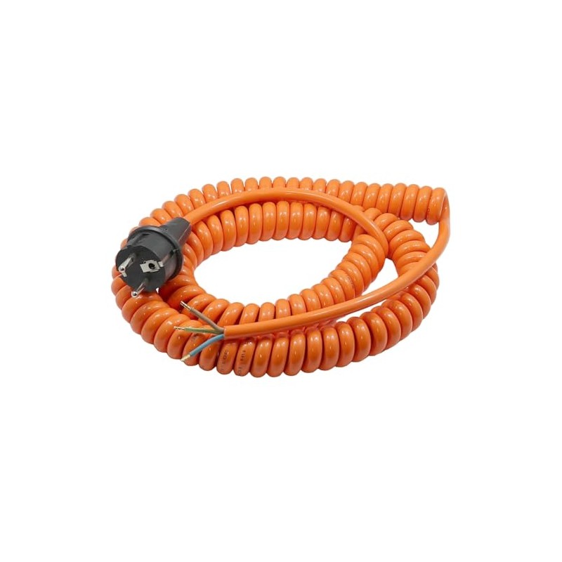 WITTKOWARE PUR Coiled Cable with Moulded Earthing Contact Plug 3G