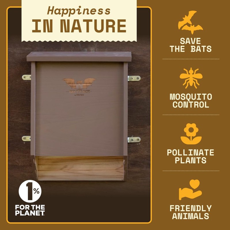 BIGBATBOX Wooden Large Bat House for Outdoors - 2 Chamber,