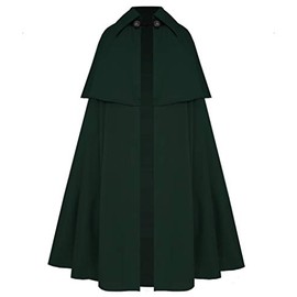 Cykxtees Victorian Vagabond Steampunk Historical Gothic Renaissance Cape Cloak Hunter Green