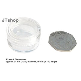 5mL THICK WALL Empty SMALL PLASTIC CLEAR SIFTER JAR for Makeup/Balm/Glitter (50 Sifter Jars)