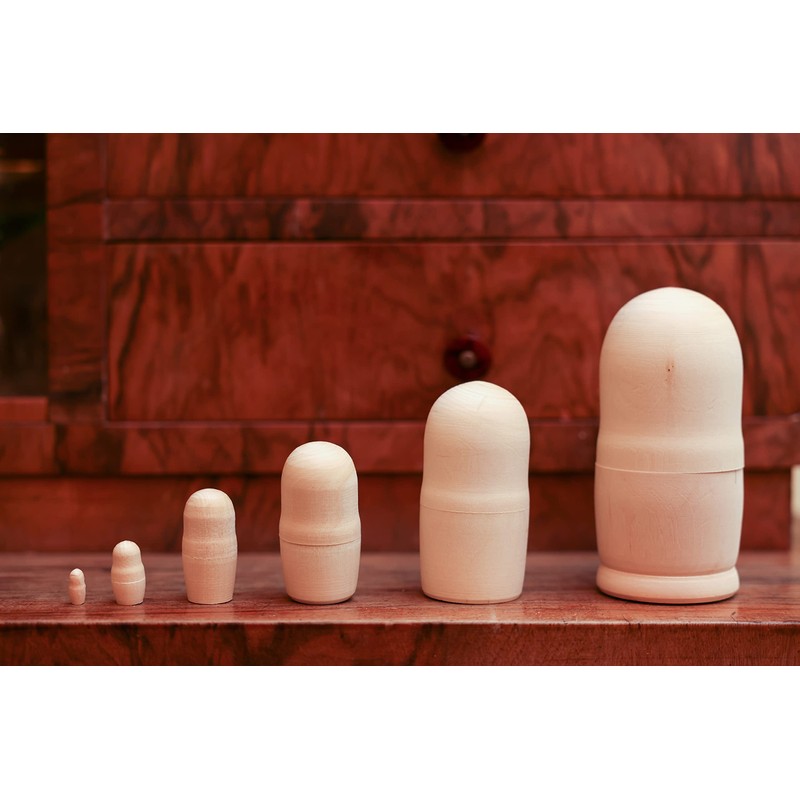 Unpainted Russian Dolls 6 Unpainted Matryoshka Dolls Handmade in Russia