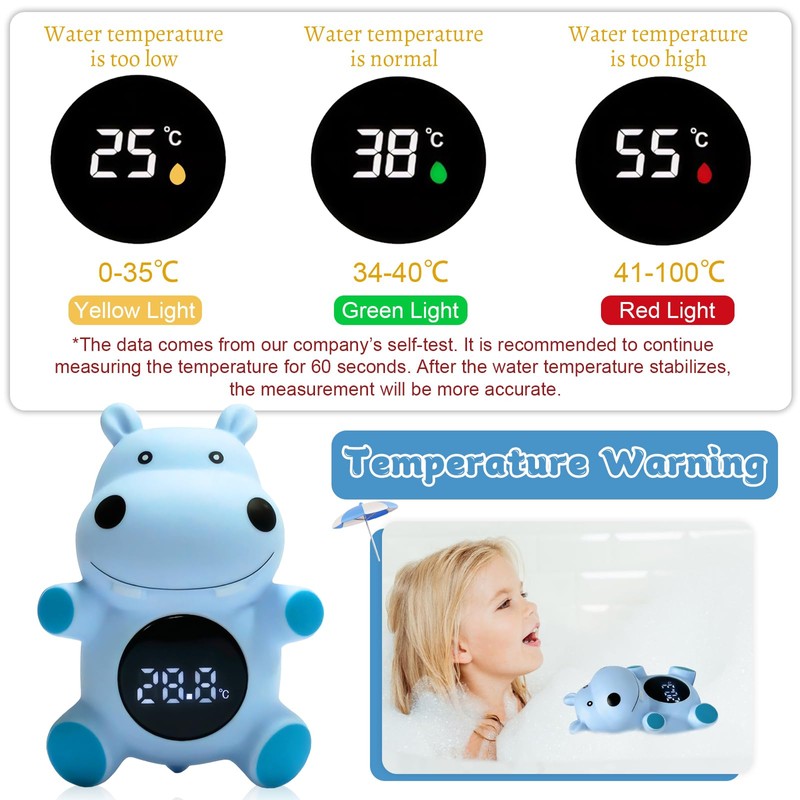 iewrtcin Baby Bath Thermometer, Waterproof Digital Newborn Water Thermometer for