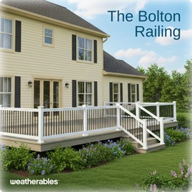 Weatherables Bolton Porch and Deck Railing Kit – Aluminum and Vinyl Railing Kit for Decks, Porches, Balcony Railing, and More (36” x 48”)
