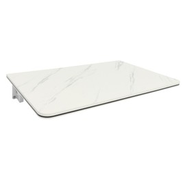 QUSKLISU Folding Wall Mount Desk, Floating Computer Desk Fold Down Table for Laundry Room Home Office Workstation, Study Work Bench, Kitchen Dining, Small Spaces (White, 23.62 x 15.75 Inch)