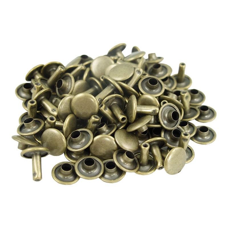 Springfield Leather Company Rivets, Antique Brass, Double Cap Rivets, Medium