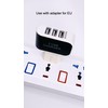 USB Charger with 3 Ports, LED Indicator, Worldwide Compatibility (Black)