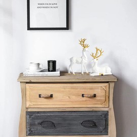 Toddmomy 2PCS Nordic Resin Geometric Elk Statue,Seated and Standing Lucky Deer Sculptures Christmas Reindeer Decor for Home Bedroom Living Room Decor