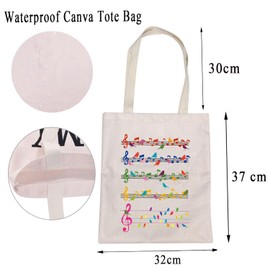 BNQL Music Note Tote Bag Funny Music Gifts for Music Lover Music Teacher Student Gifts Cute Music Bird Musician Art Tote Bag (when words fall music speak TOTE)
